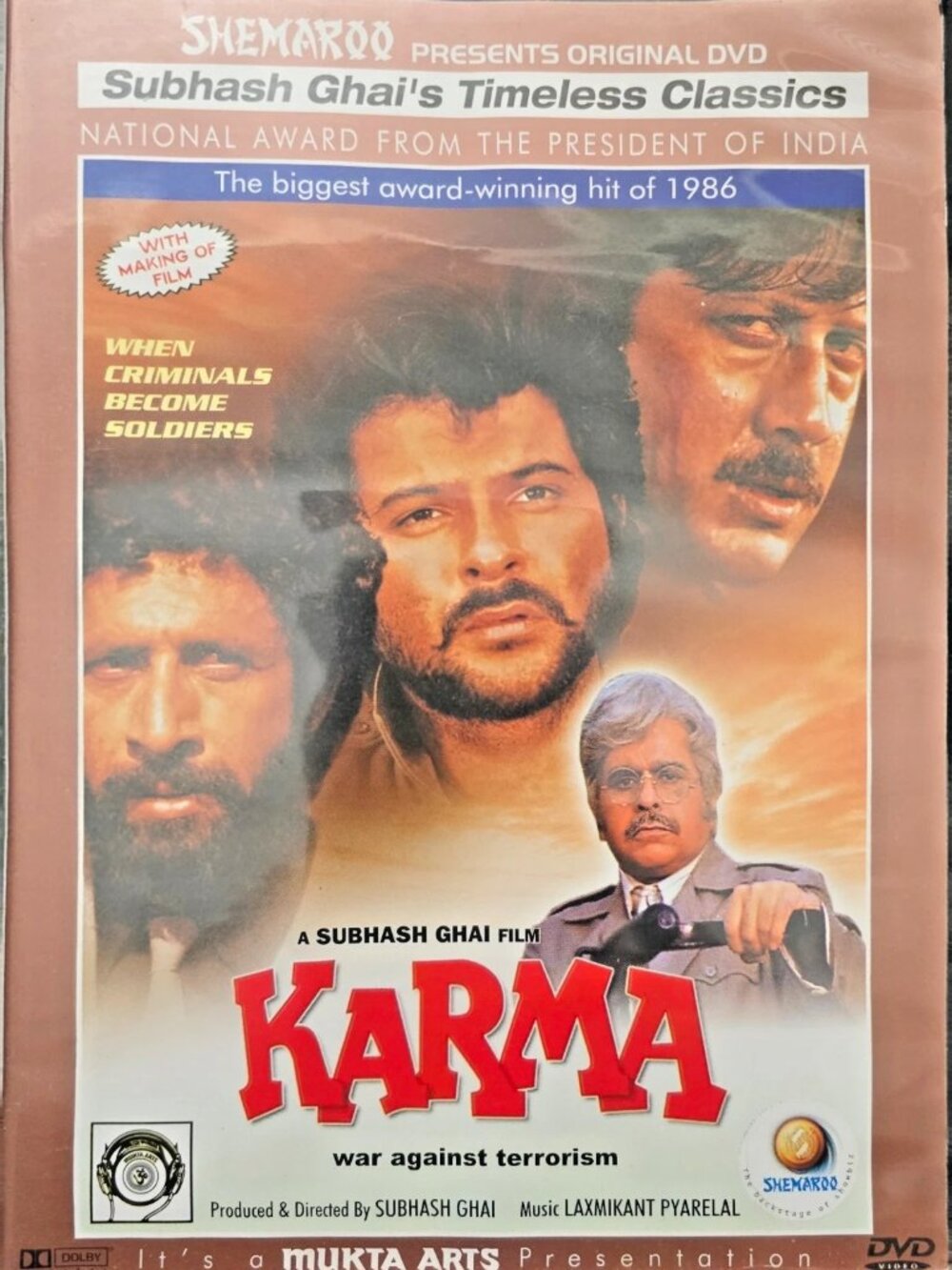 Karma Bollywood Movie DVD-Dilip Kumar-Includes Making Of Film/ Eng. Subtitles